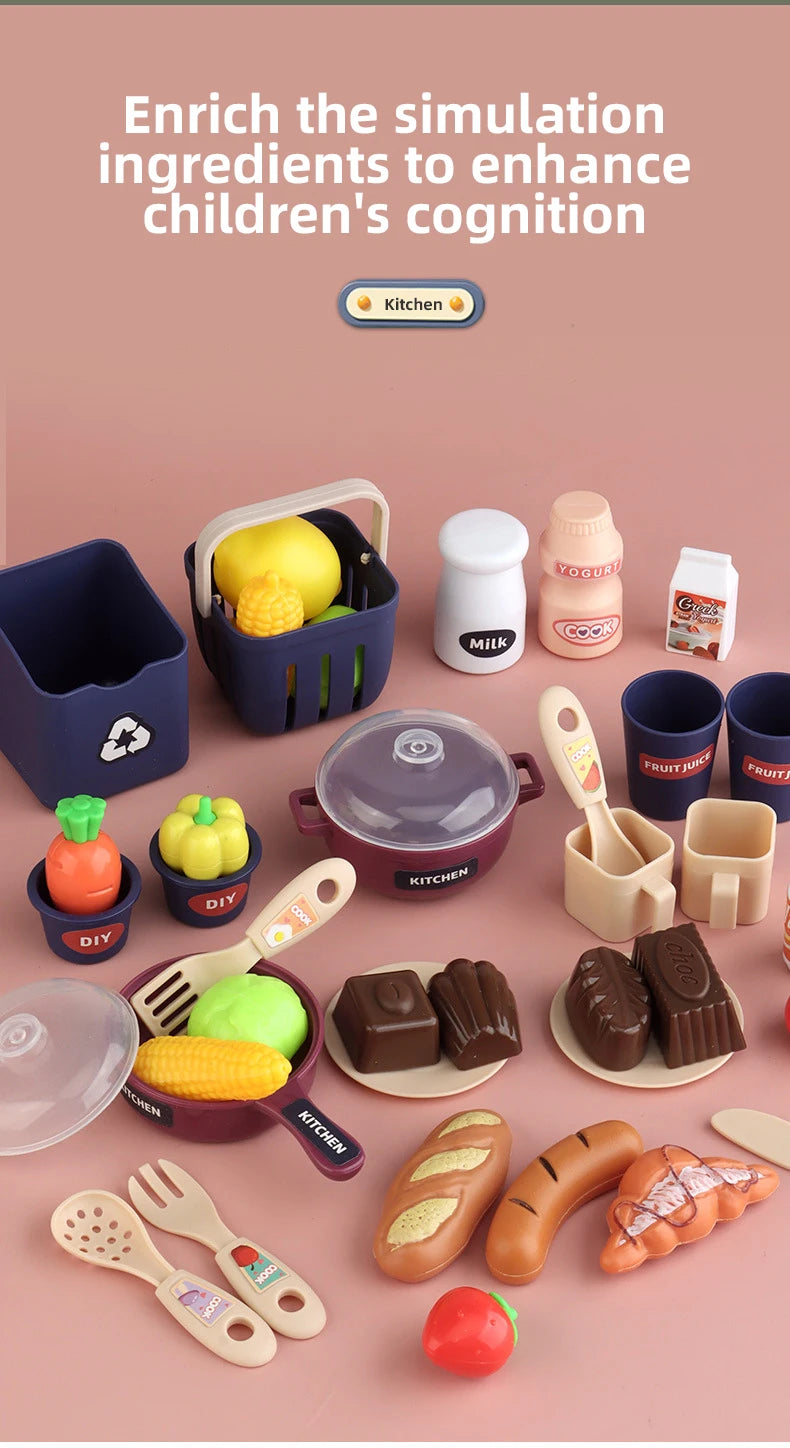 Juego de Cocina para Niños, Juguete de Simulación de Cocina con Vapor y Luces para Juego de Imitación