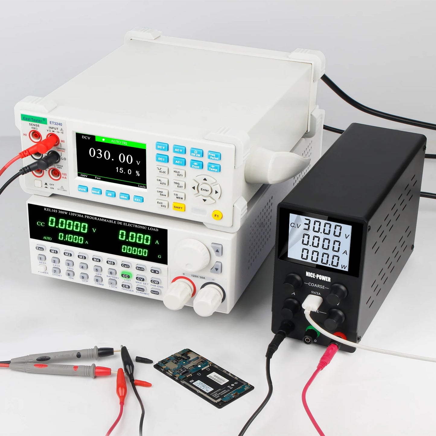 NICE-POWER Fuente de alimentación CC Variable, conmutada ajustable, fuentes de alimentación de laboratorio de banco regulado de alta precisión, interruptor CC/CV automático