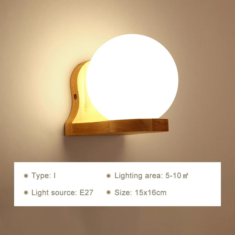 Lámparas de pared LED modernas, luces de madera para dormitorio, mesita de noche, escaleras, pasillo, aplique de iluminación montado Interior, accesorios de iluminación para decoración del hogar