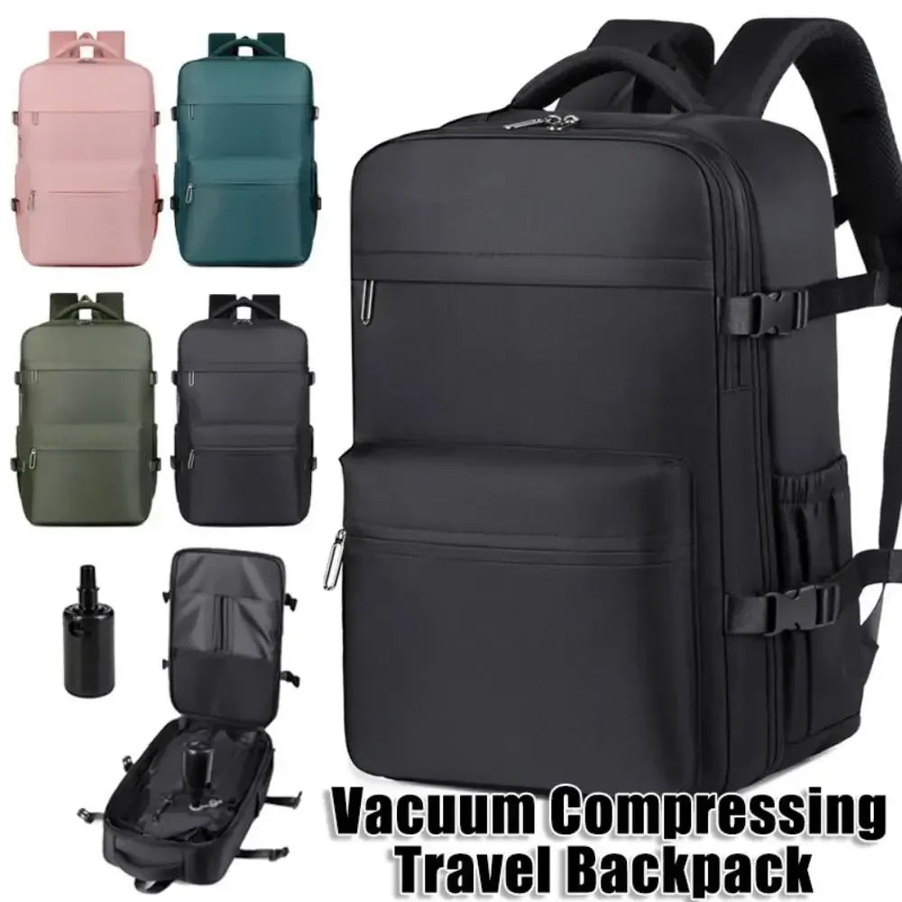Mochila de compresión al vacío para hombre, mochila para ordenador portátil, mochila de viaje al vacío para senderismo, mochila Ryanair, bolsa de cabina de 46x30x20