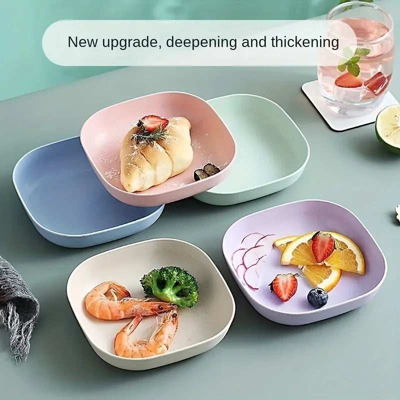 Juego de 10 platos reutilizables para frutas y postres, platos para aperitivos lavables y multifuncionales con Base integrada para huesos y dulces, versátiles