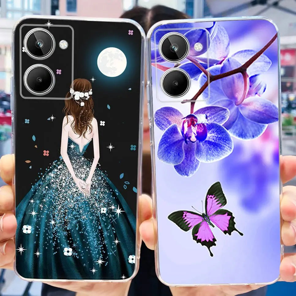 Para Realme 10 4G RMX3630 funda de teléfono suave de silicona TPU a prueba de golpes para Realme 10 funda protectora trasera con diseño de dibujos animados bonitos