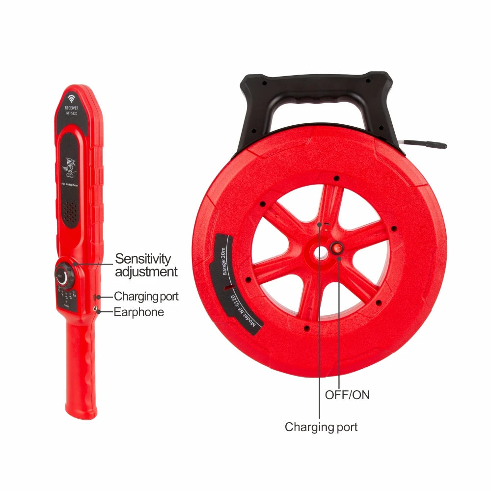Noyafa-Detector de bloqueo de tuberías de hierro, herramienta de diagnóstico, escáner de tuberías, instrumento de plomería de bloqueo, NF-5120/5130