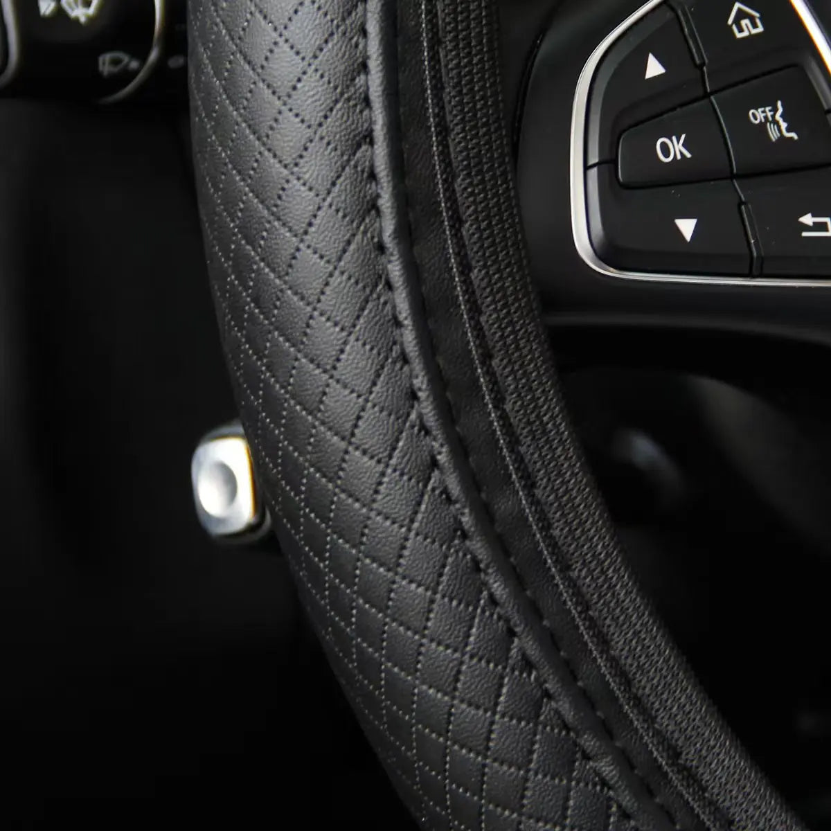 Coche en relieve tridimensional de cuero Artificial sin anillo interior cubierta de volante piezas de automóvil para 14,5-15 pulgadas
