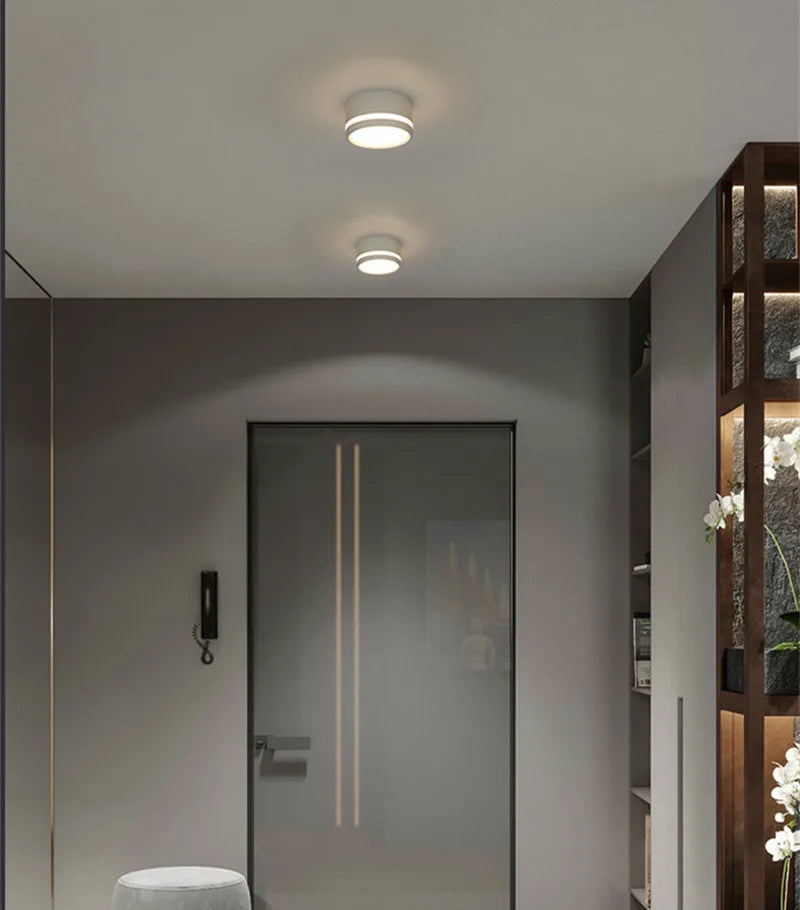 Luz de techo lámpara de punto redonda Led sala de estar Downlight montado en superficie AC220v luminaria luz decoración del hogar 7W 10W blanco cálido