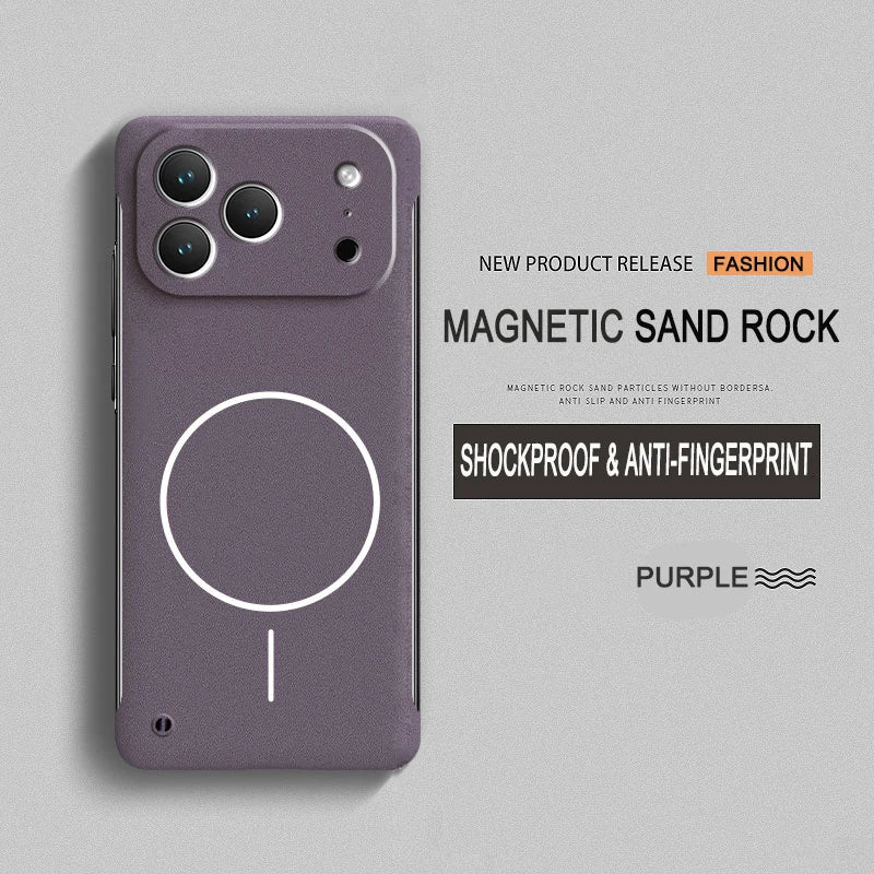 Fundas de teléfono magnéticas sin marco esmeriladas mate para Magsafe iPhone 17 Air 16 16E 15 14 13 12 11 Pro X XR XS Max Plus Mini