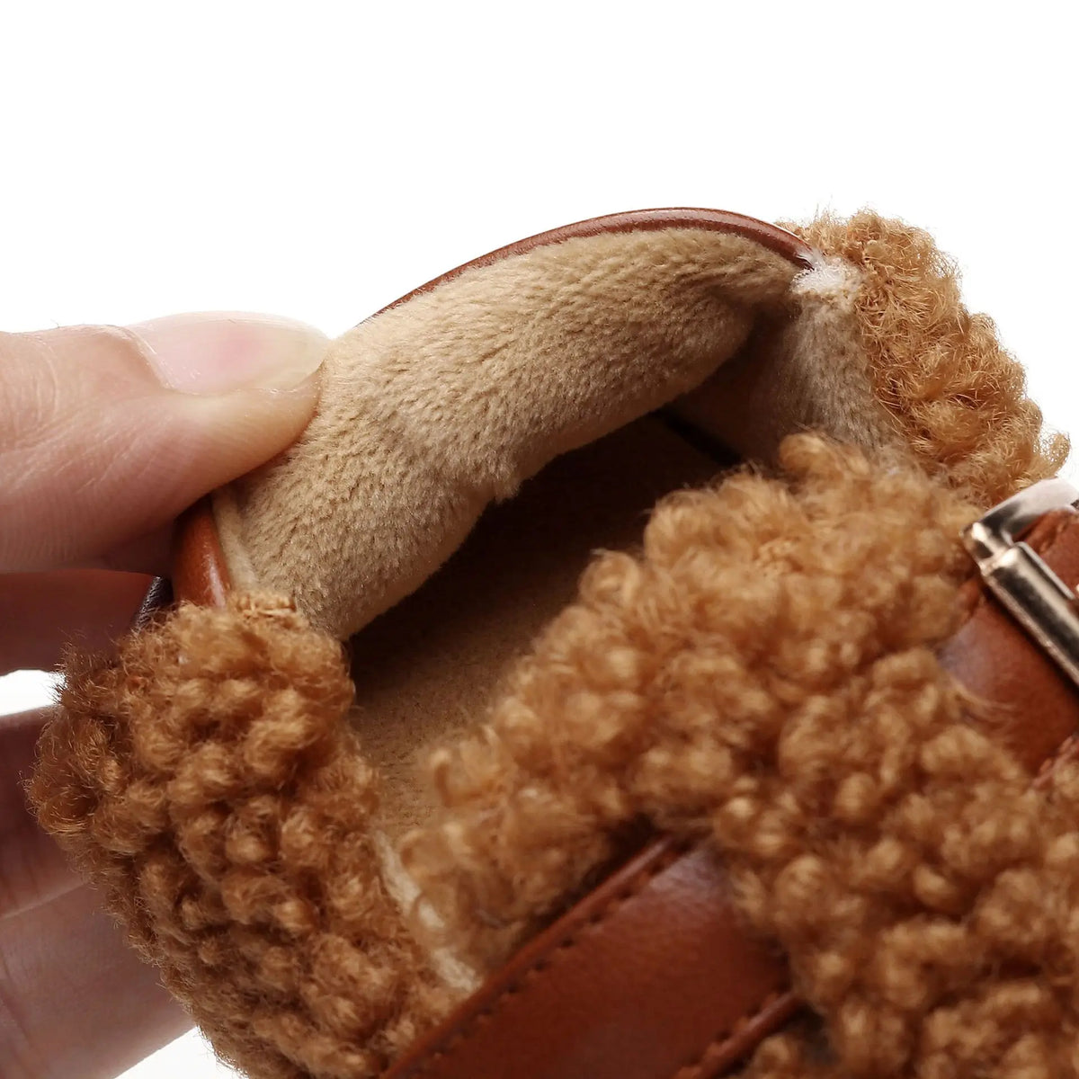 Zapatos para bebé recién nacido, calzado suave y cómodo para caminar, antideslizante para interiores, felpa cálida y gruesa para primeros pasos
