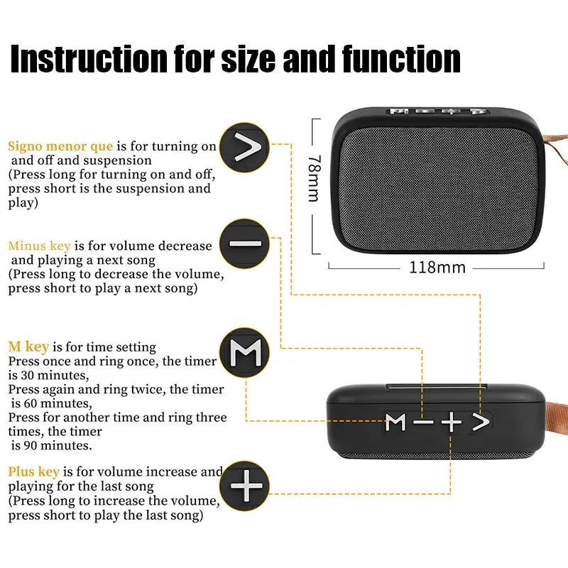 Altavoces portátiles para exteriores, Bluetooth 5,0, Mini altavoz Oxford, columna inalámbrica, reproductor de música estéreo 3D, caja de sonido envolvente Hifi