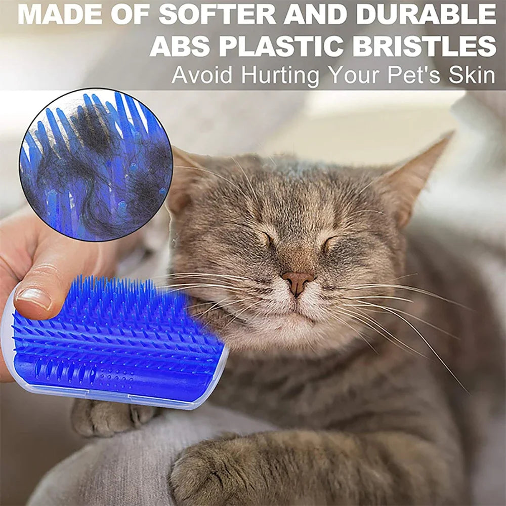 Peine de masaje para rascar gatos, cepillo para rascar esquinas con hierba gatera, peine para quitar mascotas para depilación, aseo