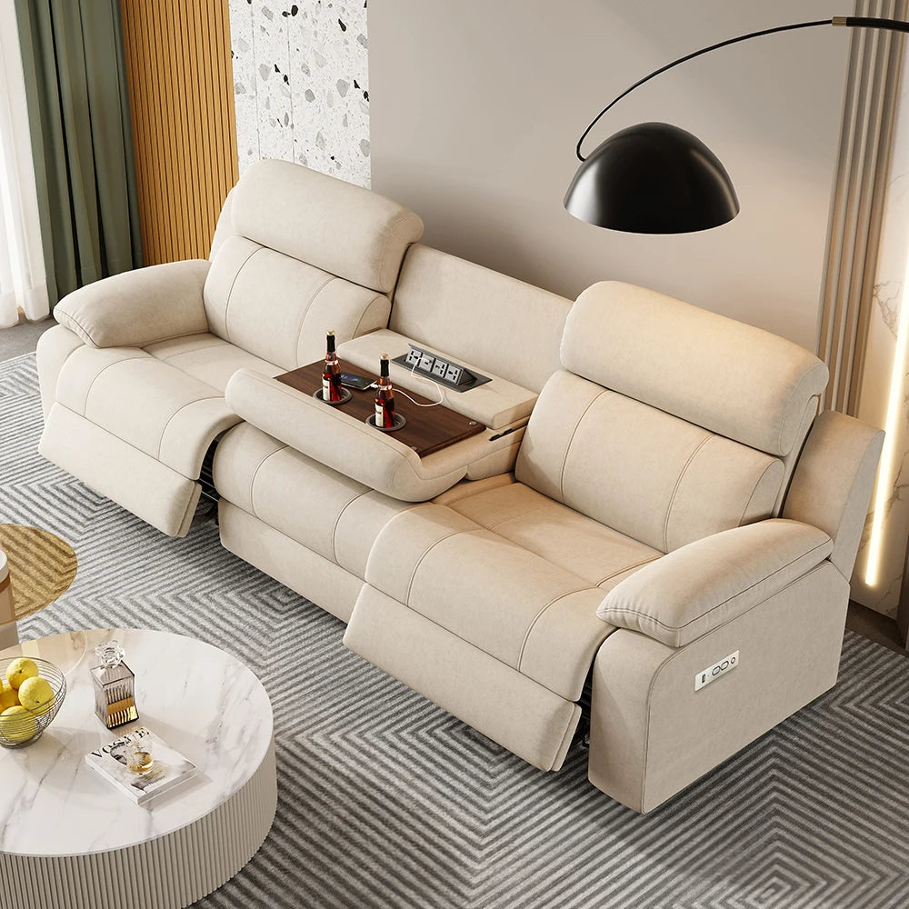 Sofá de tela eléctrico multifuncional, chaise longue recta ajustable, cómodo, individual, para varias personas, mueble para el hogar