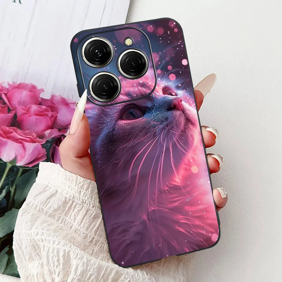 Para Tecno Spark 20c 20 Pro Plus Spark20 Pro Funda de teléfono Funda trasera de goma suave Mujer moda patrón de dibujos animados Funda de parachoques