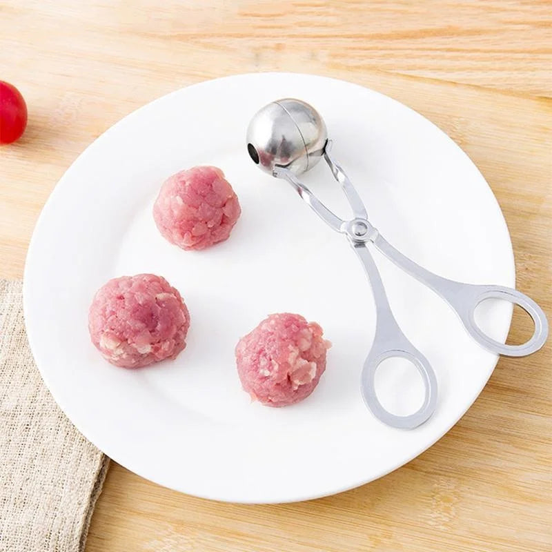 Herramienta para hacer bolas de carne, Clip redondo de acero inoxidable, cuchara moldeadora de bolas de arroz, molde para hacer albóndigas, utensilio de cocina relleno antiadherente