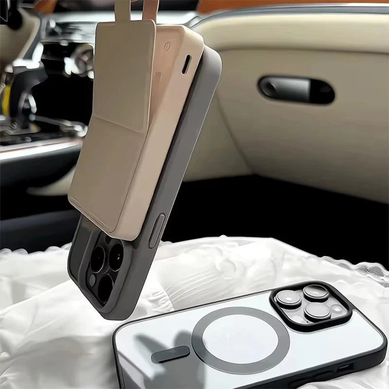 Funda de teléfono con carga magnética de titanio Natural mate para iPhone 16 15 14 13 12 11 Pro Max Plus Mini magsafe cubierta dura a prueba de golpes