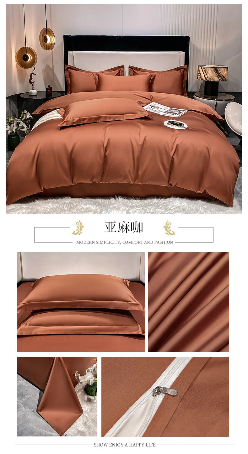 Juego de cama de lujo 100% algodón egipcio funda nórdica funda de almohada Ru Europa doble tamaño Queen King ropa de cama juegos de sábanas suaves