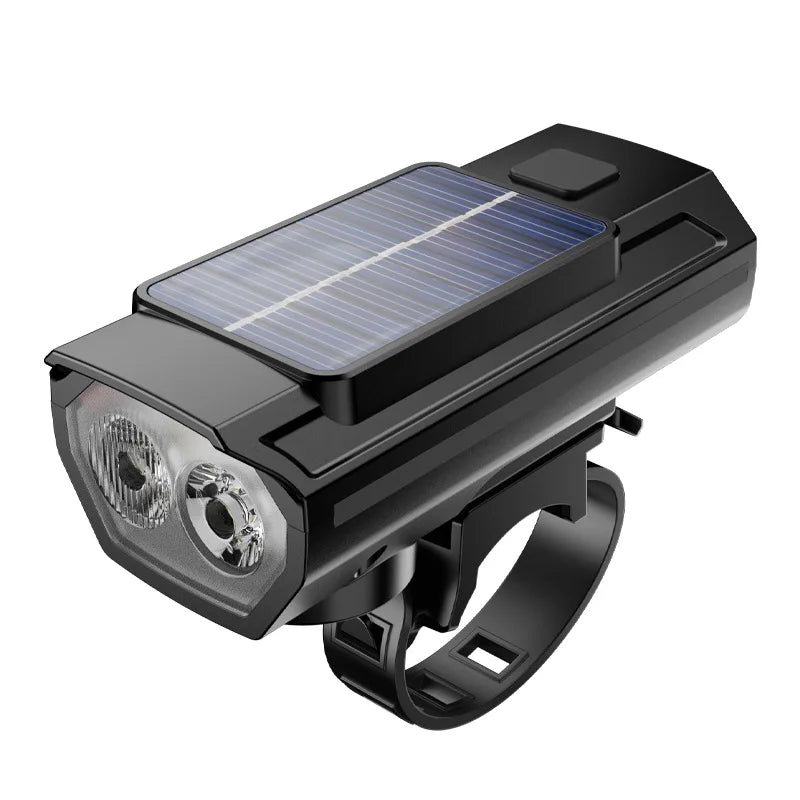 Luz Solar para bicicleta con bocina, 120dB, TYPE-C, carga rápida, lámpara frontal para bicicleta de montaña y carretera, linterna para bicicleta de 1200 mah