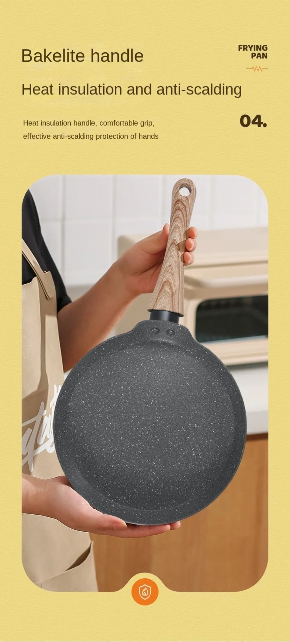 Olla para panqueques japonesa duradera de 6/8/10 pulgadas, sartén antiadherente fácil de limpiar, cocina para desayuno, Cocina de Inducción de Gas