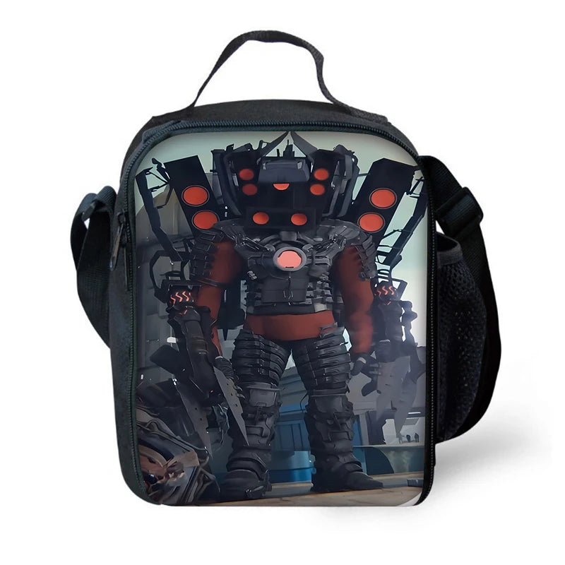 Mochila de baño Skibidi escolar para niños con bolsas para el almuerzo, bolsas para lápices, mochilas escolares para niños y niñas, el mejor regalo