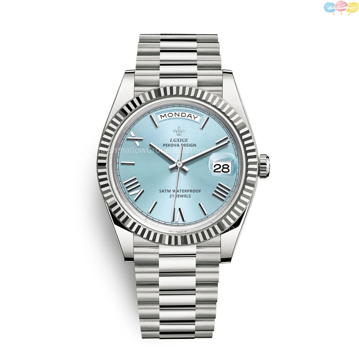 Reloj con calendario semanal de moda para hombre, reloj de cuarzo importado japonés, resistente al agua