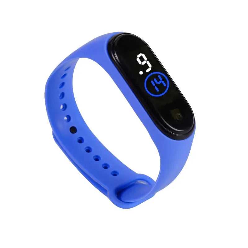 Reloj deportivo resistente al agua para niños, reloj Digital LED con pantalla táctil inteligente, correa de silicona de dos tonos, reloj para hombres y mujeres, reloj para estudiantes