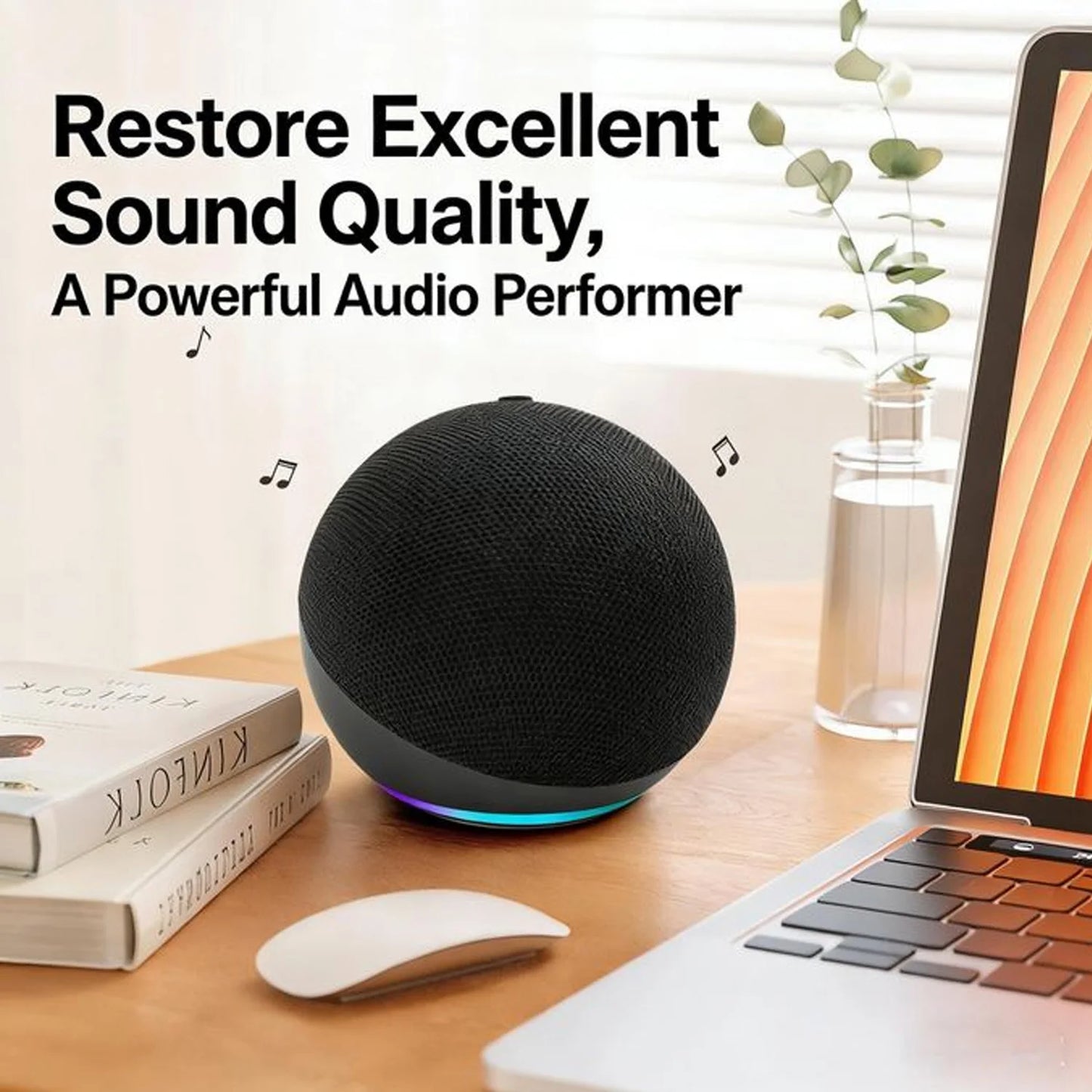 Altavoz Bluetooth Portátil para Exteriores con Alexa, Diseñado para Owl, con Sonido de Alta Calidad y un Diseño Mini de Escritorio