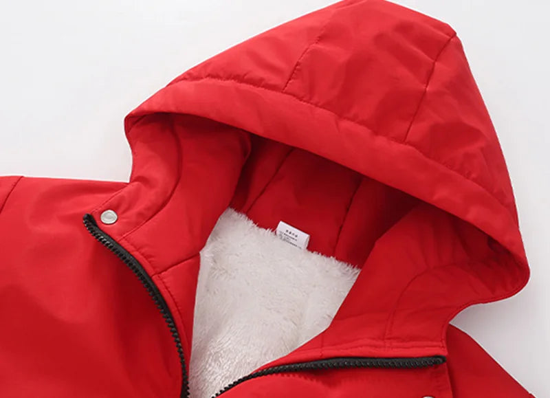 Abrigo de Felpa y Algodón para Niños, Otoño-Invierno 2026, Parka para Niños de 4 a 14 Años, Chaqueta con Capucha, Impermeable, Gruesa y Cálida, Cortavientos Informal