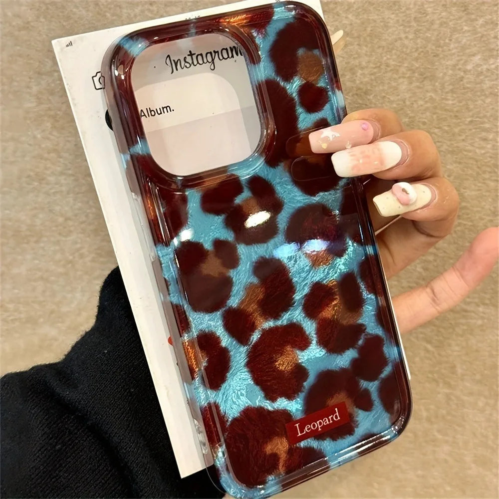 Funda de teléfono suave con estampado de leopardo y manchas de moda Simple para iPhone 17 fundas iPhone 16 Pro Max 15 14 13 12 11 XS X XR 7 8 Plus