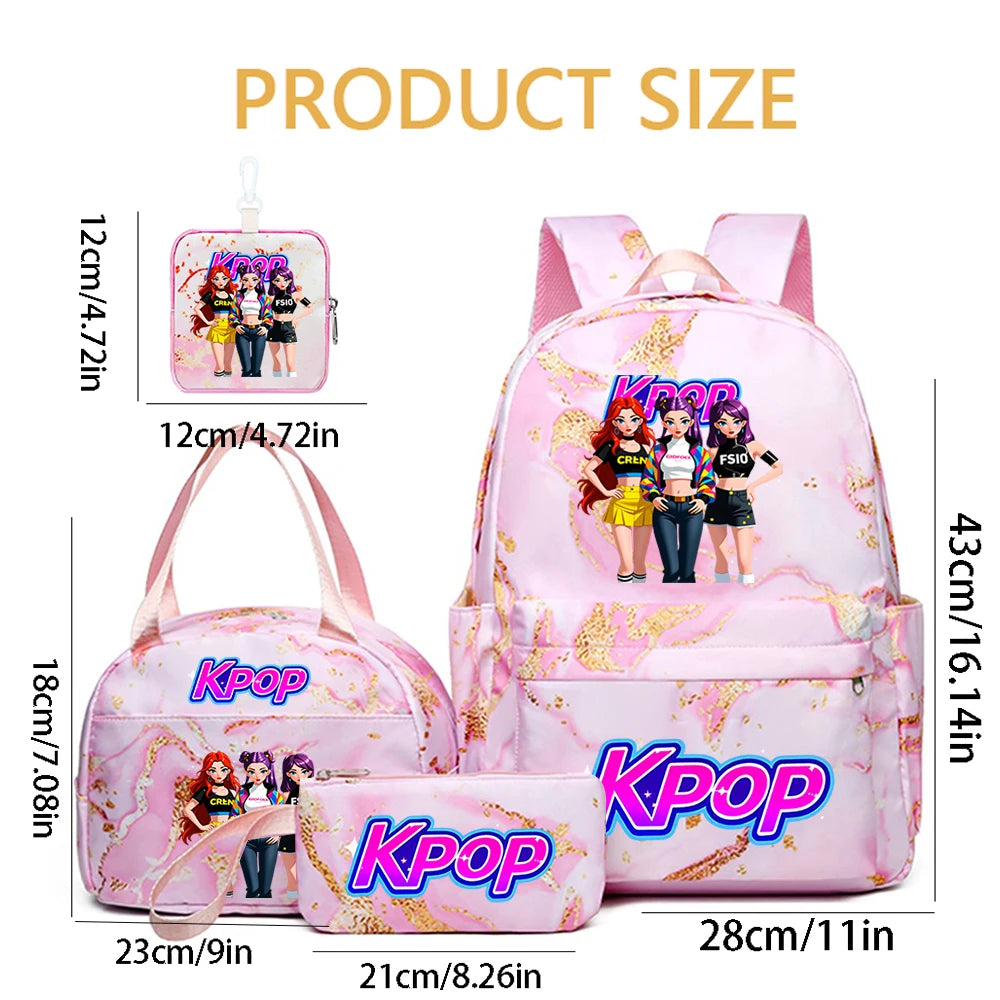 Juego de 4 mochilas con diseño de grupo femenino de K-POP. El regalo perfecto para los fans del kpop.