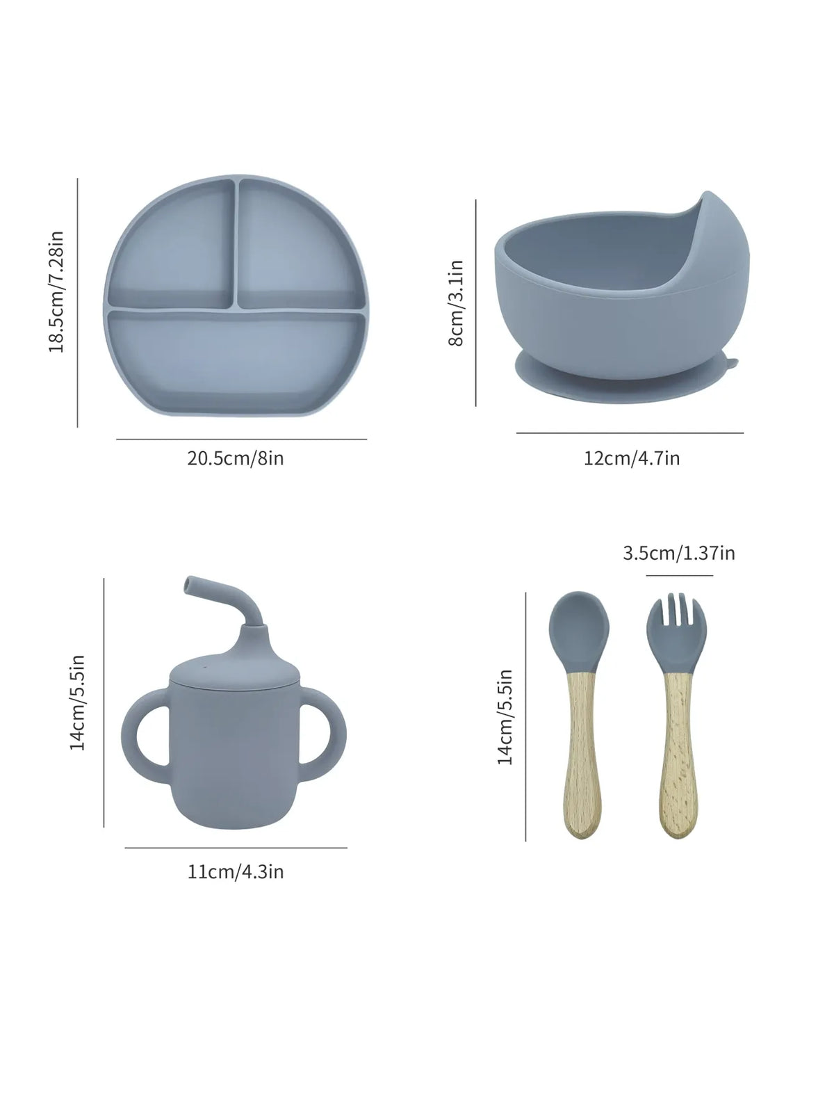 Juego de alimentación de bebé de 4 Uds., plato de succión y cuchara de silicona para bebé, juego de platos para niños, juego de vajilla de silicona para bebé