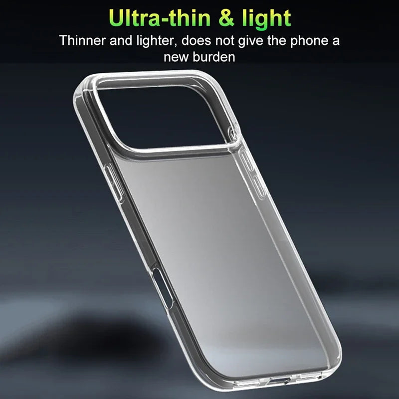Funda de teléfono transparente de silicona suave TPU para iPhone 17 Pro Max, fundas ultrafinas transparentes a prueba de golpes para iPhone 17, funda trasera de aire