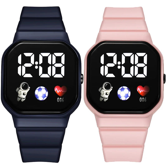 Reloj Deportivo para Niños, Relojes Digitales LED, Correa de Silicona de Fútbol, Reloj de Pulsera Electrónico Impermeable para Niños y Niñas, Regalos