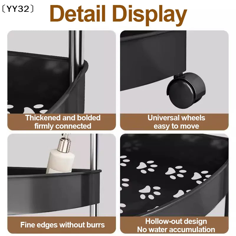 Estante organizador para el hogar de acero inoxidable de 2/3/4/5 capas, estante esquinero para baño con ruedas, estante de almacenamiento para artículos de tocador para dormitorio〔YY32〕