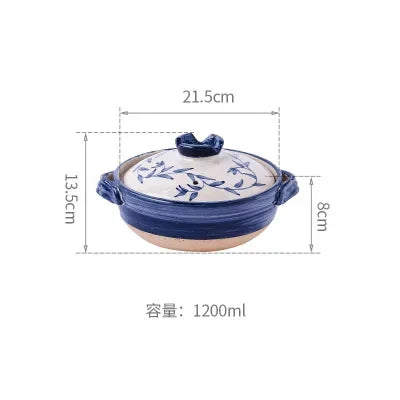 Cazuela de cerámica de estilo japonés, olla pequeña negra, cacerola de arcilla, utensilios de cocina para el hogar, suministros de cocina, olla para sopa, 1 Uds.