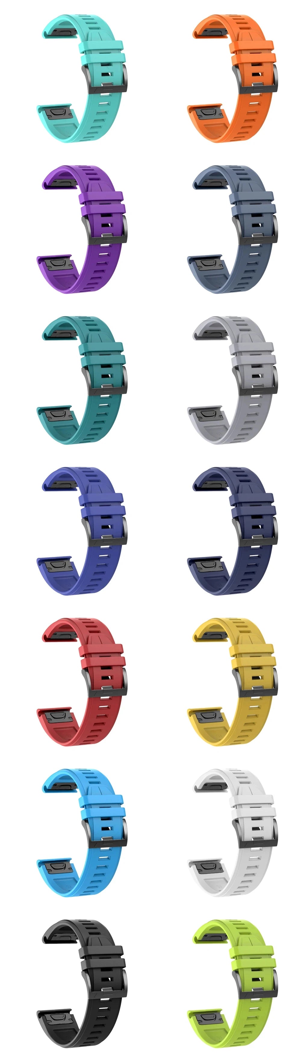 Correa deportiva de silicona QuickFit de 26 y 22mm para Garmin Fenix 7 7X PRO 6 6X GPS 5 5X Plus 3 HR Epix Pro instinto 2X