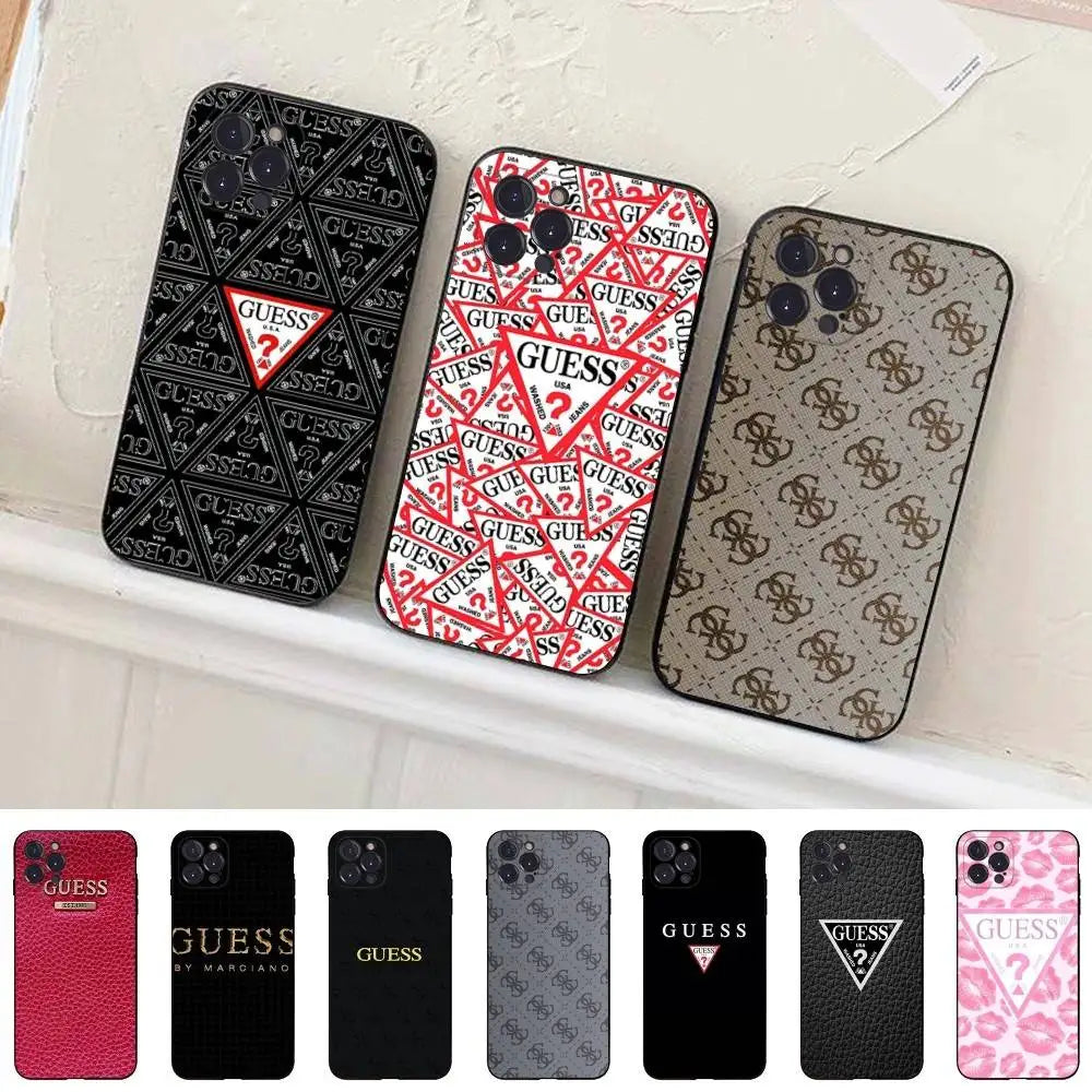Funda para Teléfono de la Marca de Moda G-Guess para iPhone 17 16 15 16e 14 13 12 11 Pro Max Plus