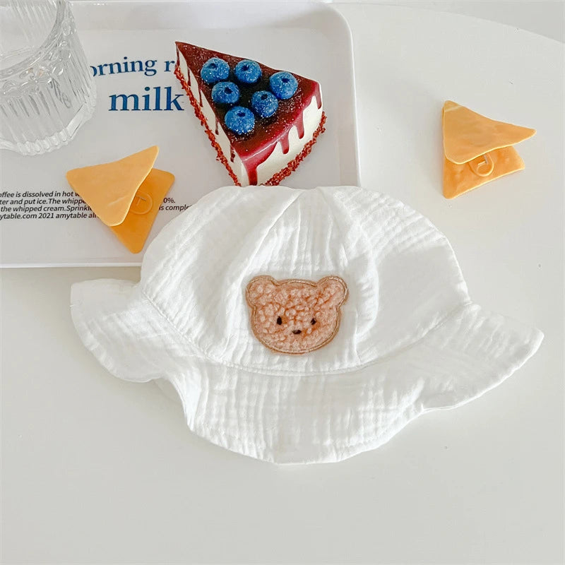 Mono de muselina para bebé, abrigo, sombrero, oso, conjunto de ropa de verano para bebé, abrigo para niño, pelele, traje blanco para niño pequeño, ropa infantil 0-3T, 3 uds.