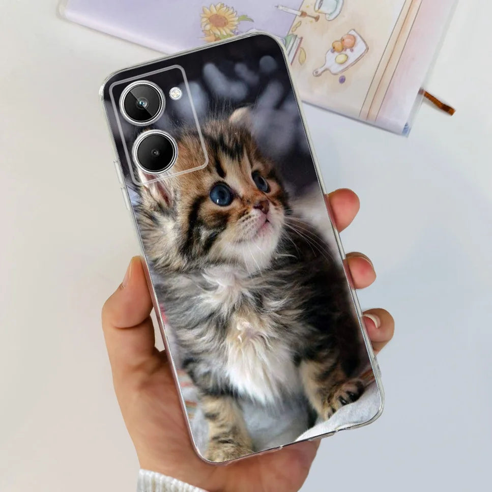 Para Realme 10 4G RMX3630 funda de teléfono suave de silicona TPU a prueba de golpes para Realme 10 funda protectora trasera con diseño de dibujos animados bonitos