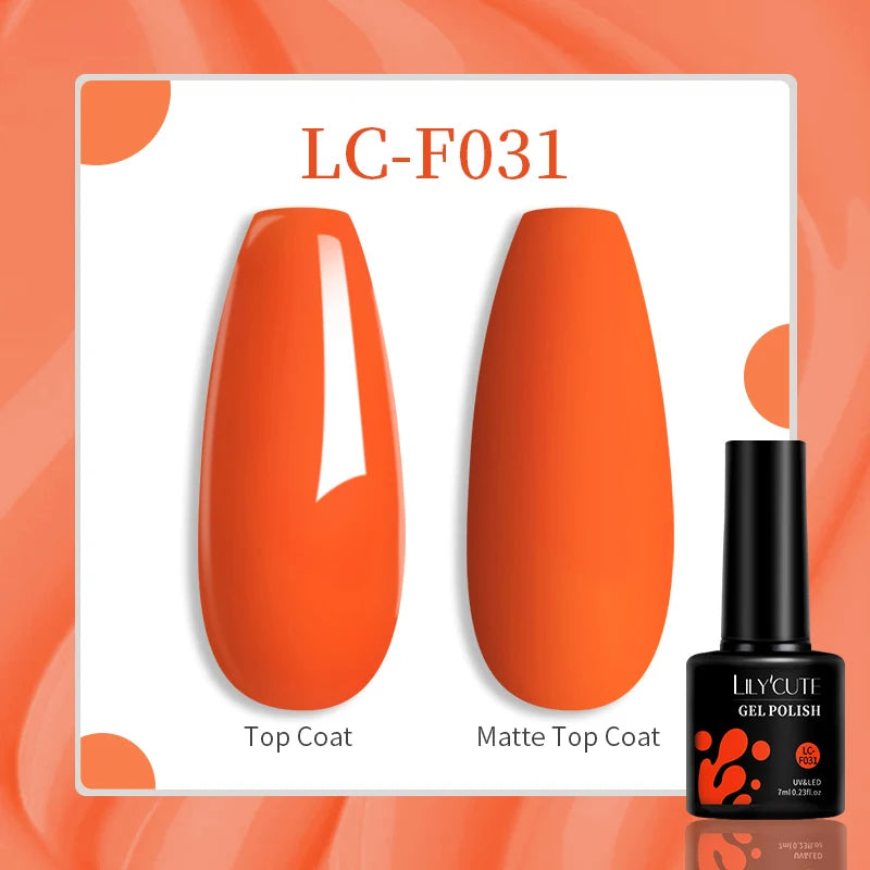 LILYCUTE-esmalte en Gel para uñas, barniz semipermanente para manicura, con LED UV, 129 colores, 7ML