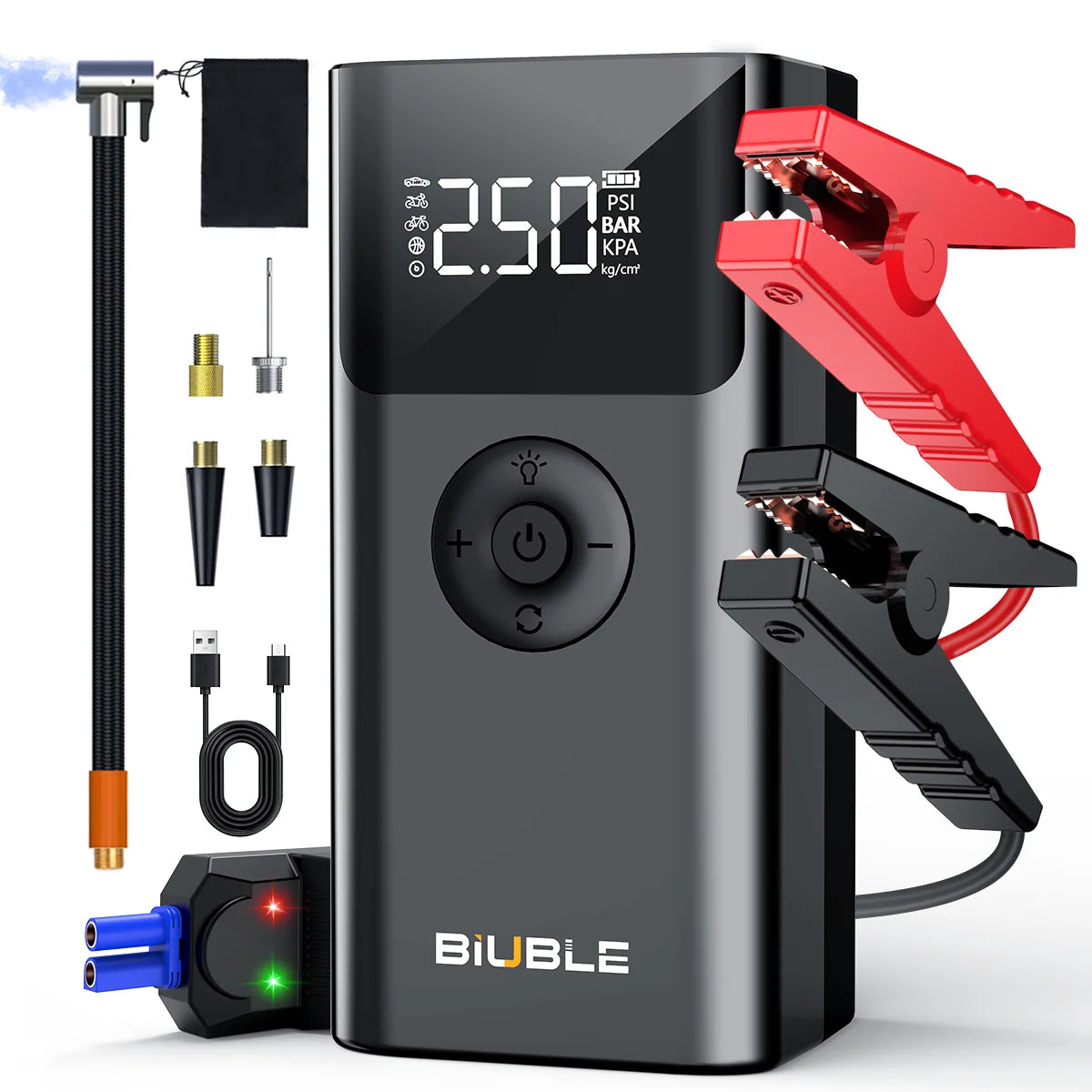 Arrancador de Coches con Compresor de Aire, Pantalla LCD, 21800mAh, Cargador Portátil, Dispositivo de Arranque de Batería de Coche de 6000A, Cargador de Batería para Coche de 12V (Todo Gasolina/10L Diésel), Arranque Rápi