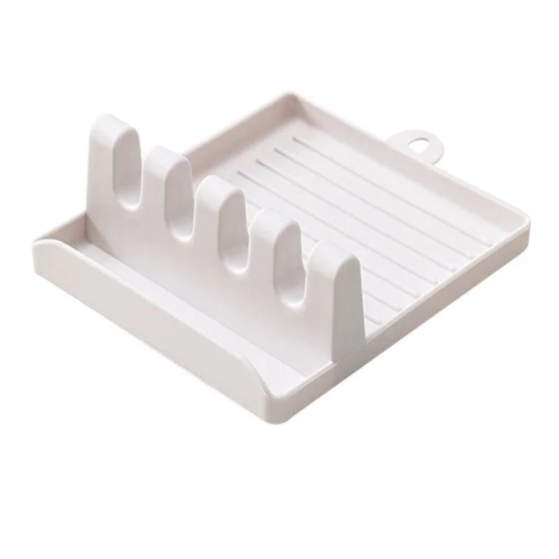 Soportes para cucharas de cocina, tenedor, espátula, estante, organizador, soporte para palillos de plástico, almohadilla antideslizante para cucharas