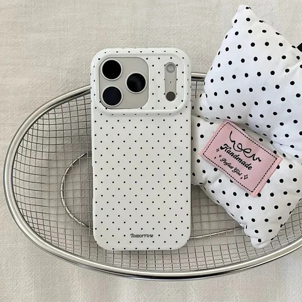 Funda de teléfono móvil pequeña y fresca de lunares INS para iPhone 17 16 15 14 13 12 Pro Max 11 funda ultrafina a prueba de golpes para iPhone Air