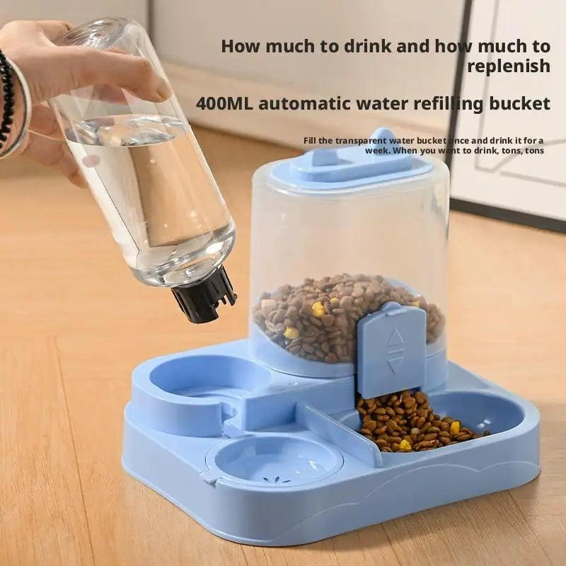 Comedero y bebedero automático para gatos, dispensador de agua todo en uno para alimentos para mascotas, dispensador de almacenamiento de alimentos de gran capacidad, suministros para mascotas