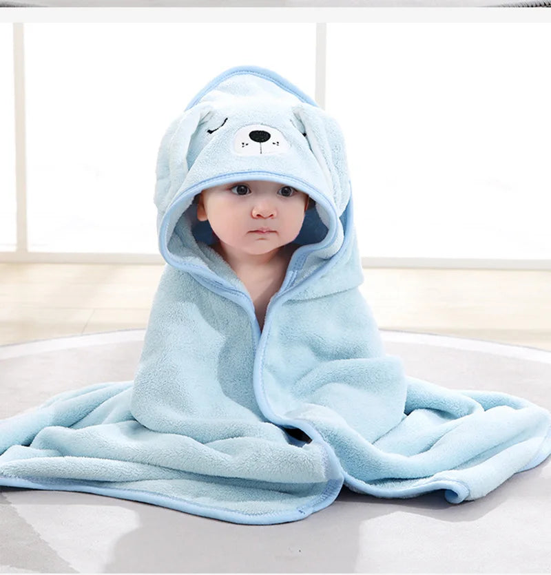 Toallas de Baño para Bebés con Diseño de Animales de Dibujos Animados, Toalla con Capucha Suave para Recién Nacidos, Bata de Baño para Niños Pequeños, Envoltura Cálida para Dormir para Niños y Niñas
