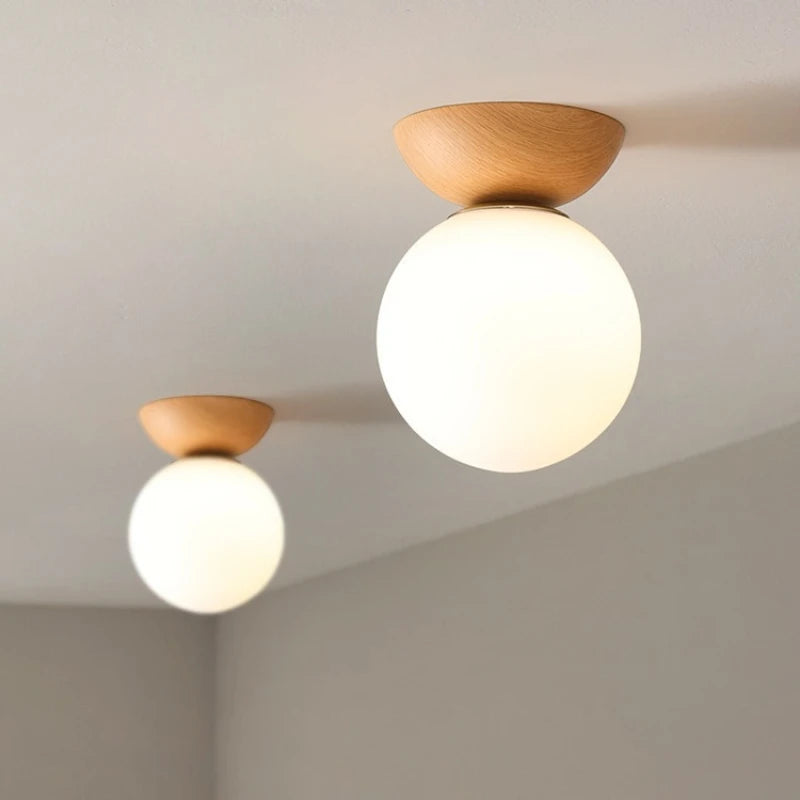 Lámparas para sala de estar, luz Led de techo para puerta de entrada japonesa, pasillo de aire, balcón nórdico, bola redonda