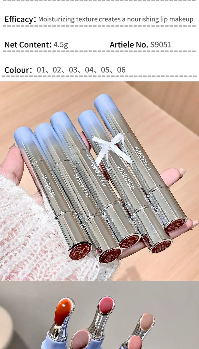 Brillo Labial con Esencia Acuosa de Espejo, Larga Duración, No Pegajoso, Voluminizador, Brillo Labial Líquido, Esmalte Labial en Gel, Maquillaje Hidratante, Tinte Labial