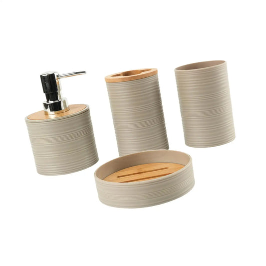 Juego Completo de Accesorios de Baño, Kit de Artículos de Aseo de Plástico Moderno, Jabonera, Portacepillos de Dientes, para Decoración del Hogar y Hoteles
