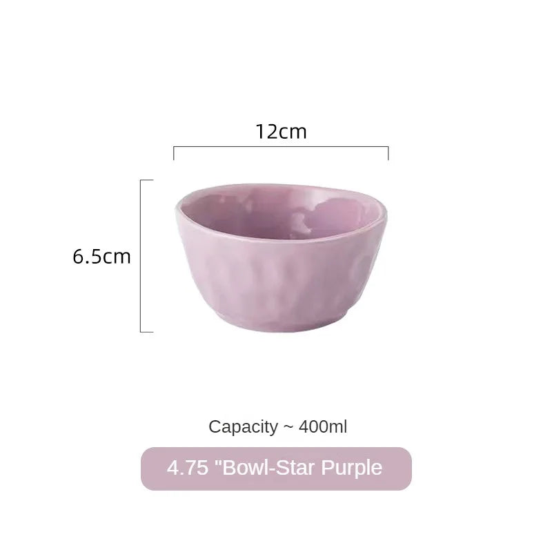 Juego de cuencos y platos de cerámica de estilo nórdico para uso doméstico, alta belleza, Simple, crema, vajilla de cerámica, nuevo
