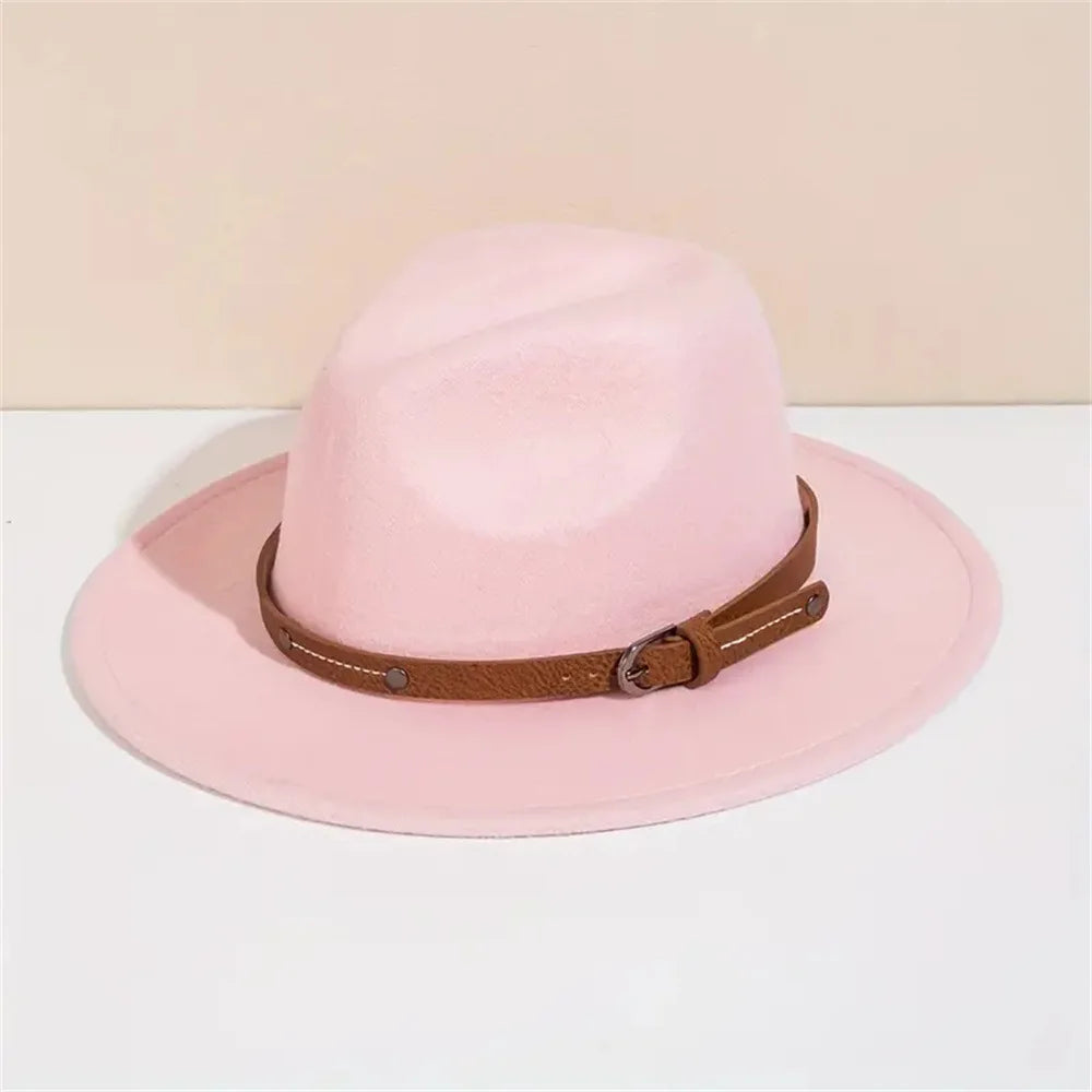 Sombrero Fedora de lana nueva para mujeres y hombres, moda de invierno y otoño, sombreros de Jazz para Iglesia, sombrero de fieltro de ala plana vikingo británico, sombreros de fieltro informales para exteriores