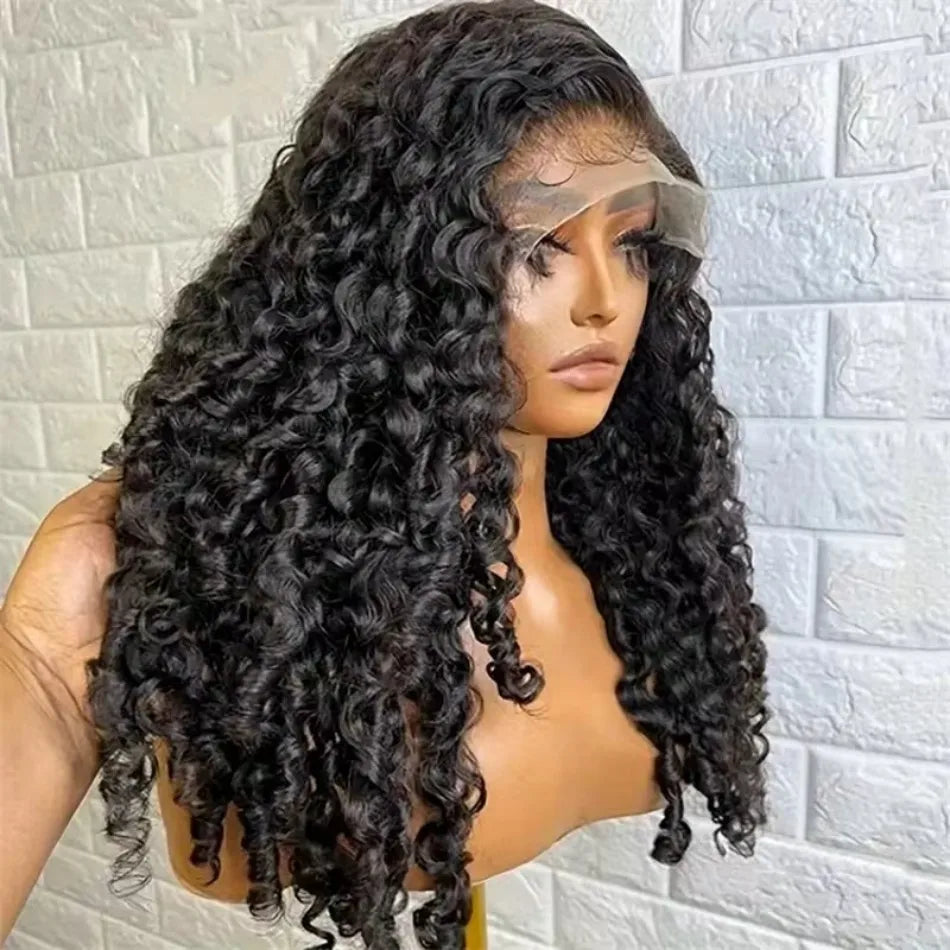 Peluca frontal de encaje HD 13x6 de 40 pulgadas con ondas sueltas y profundas, cabello humano brasileño rizado y ondulado, pre-arrancada para mujer