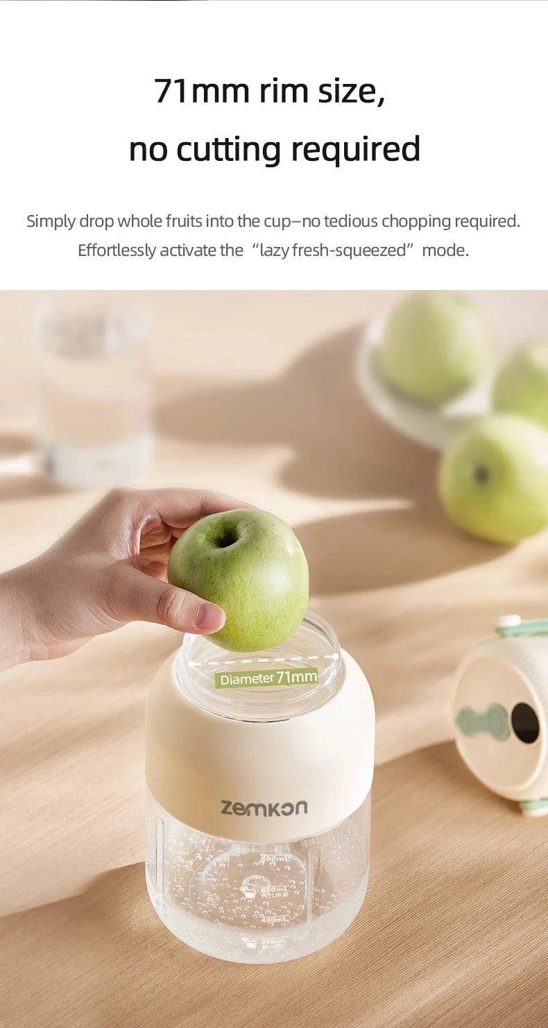 Exprimidor portátil de 1100ML, mezclador de frutas frescas, 26 cuchillas, exprimidor multifuncional recargable por USB, triturador de hielo, licuadora de batidos para el hogar