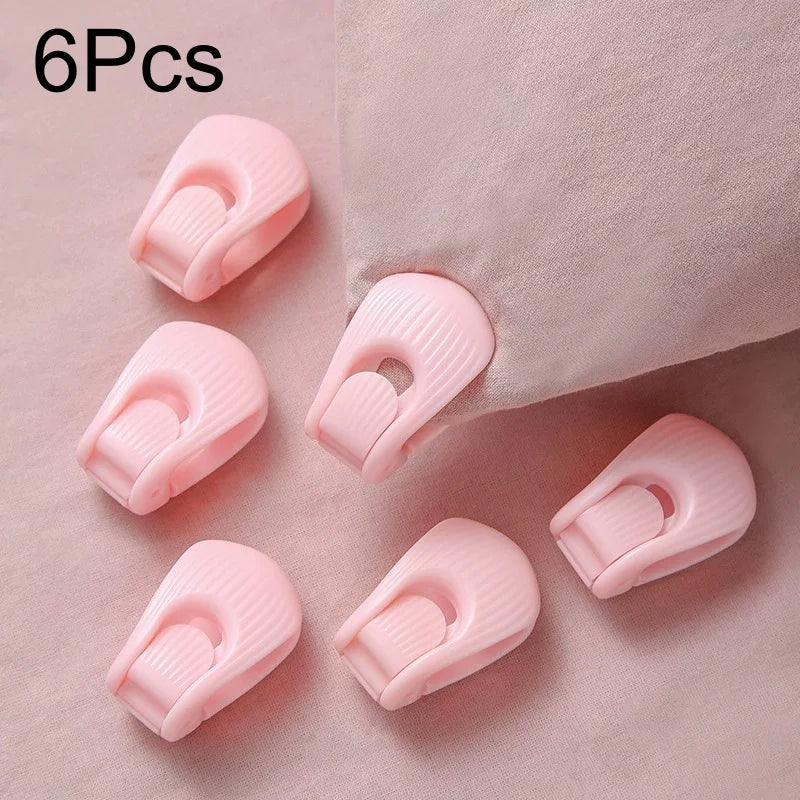 6 clips para funda nórdica, clips antideslizantes para soporte de edredón, soporte para sábanas de edredón, sujetadores para edredón, pinzas sin pines, fijador de edredón de plástico